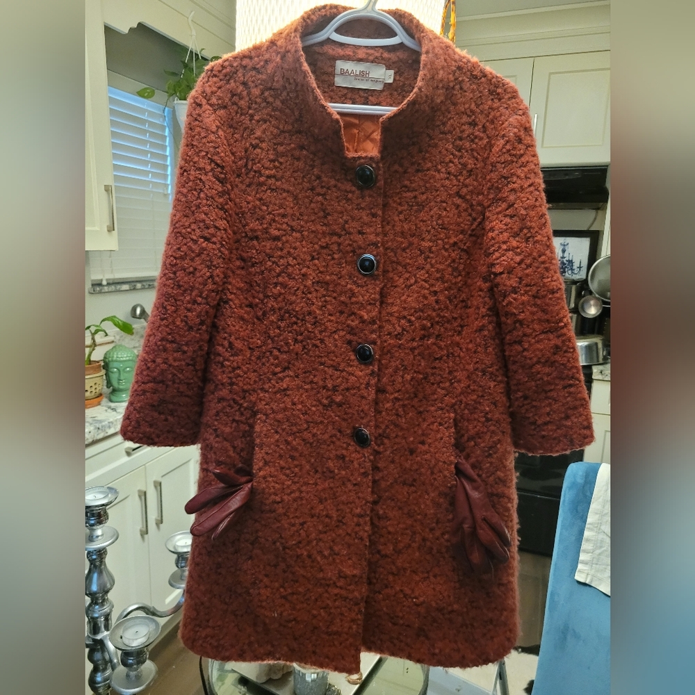 Women's Teddy Jacket in Rich Rust WOOL BLEND